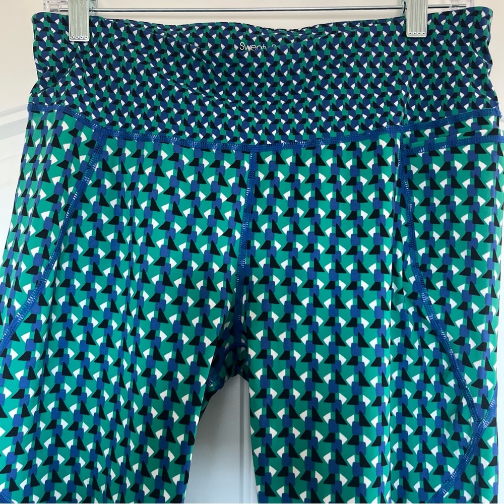 Sweaty Betty Blue and Green Patterned Leggings
